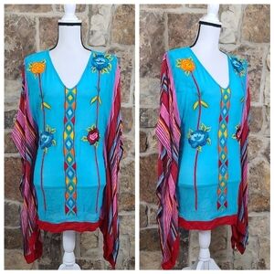 NWT Roja S SMALL Floral Embroidered Striped Top Shirt Sanatillo Stripe